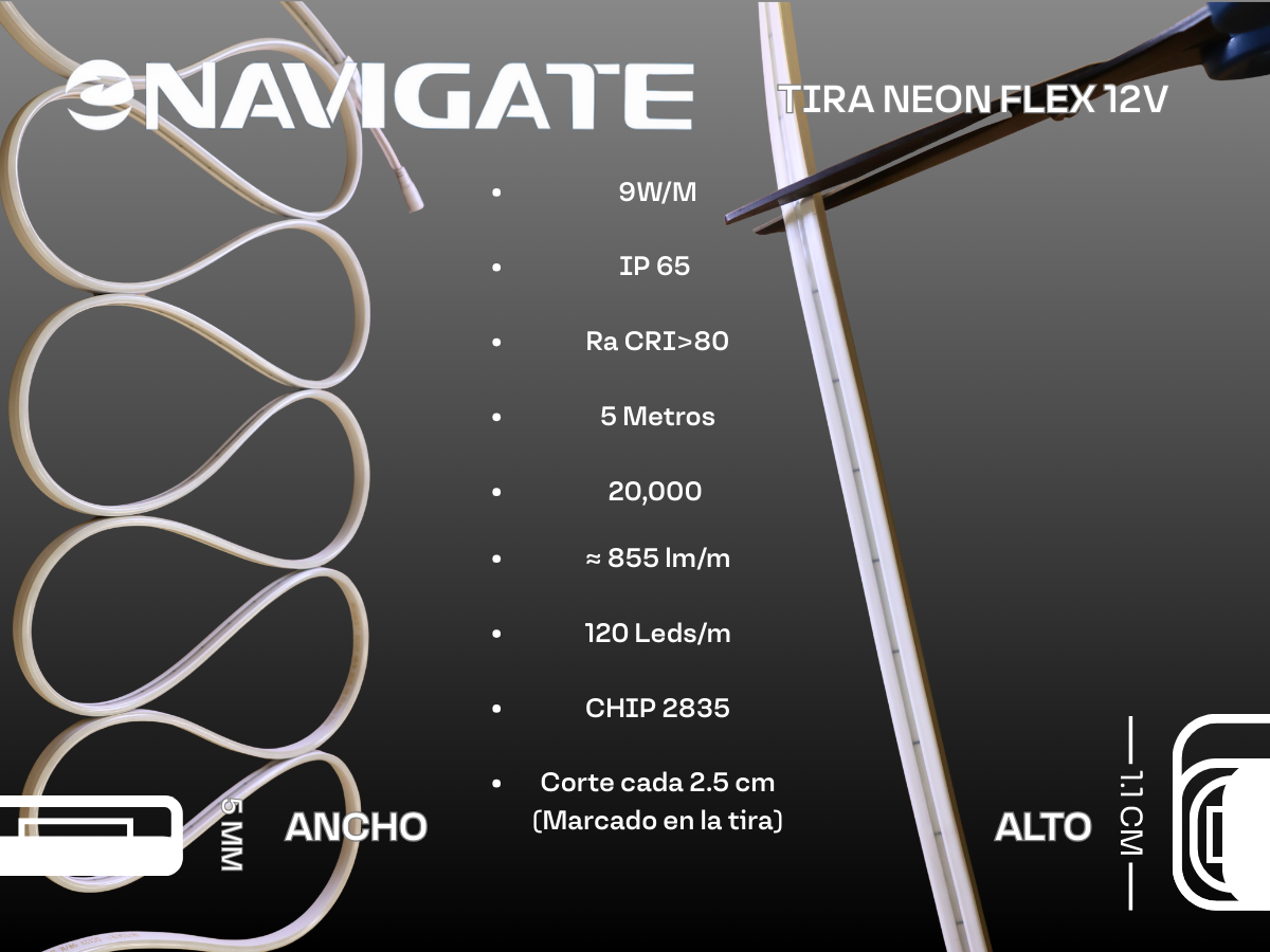 Tira Neon Flexible ECO 12V 5 Metros