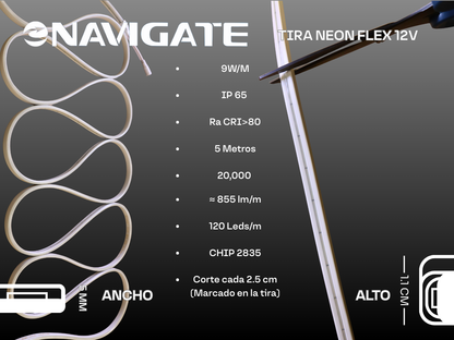 Tira Neon Flexible ECO 12V 5 Metros